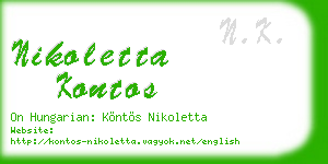 nikoletta kontos business card